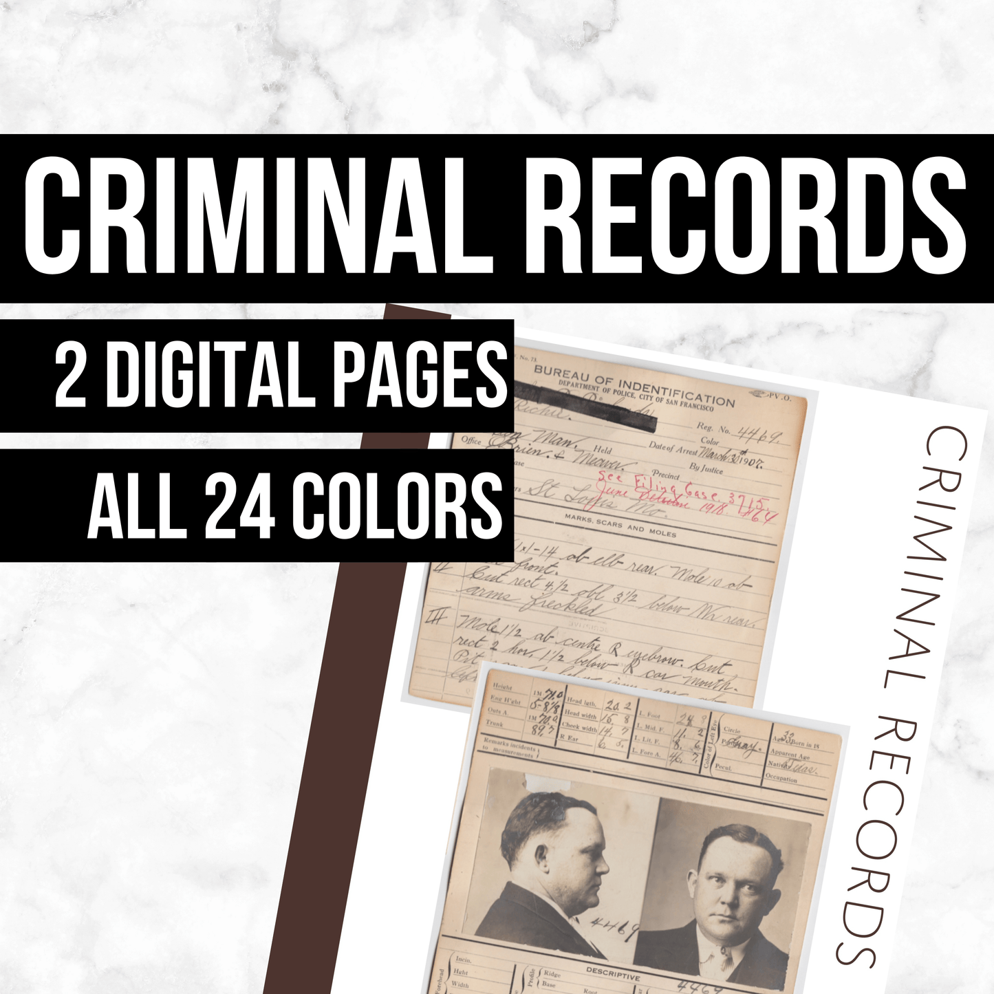 Criminal Records: Printable Genealogy Form (Digital Download)