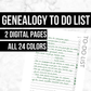 Genealogy To Do List: Printable Genealogy Form (Digital Download)