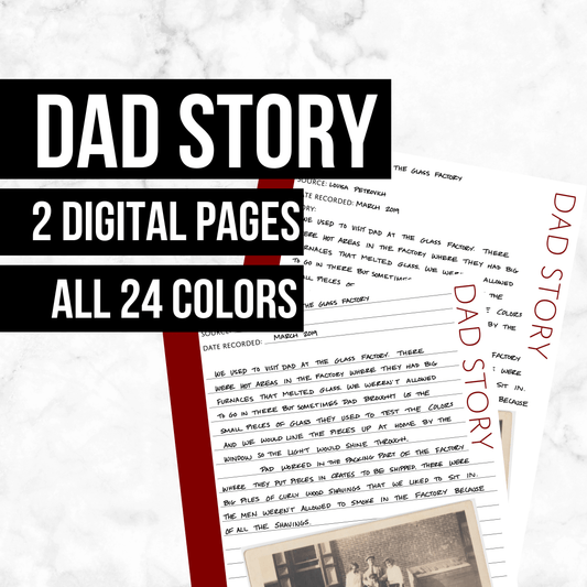 Dad Story Pages: Printable Genealogy Form (Digital Download)