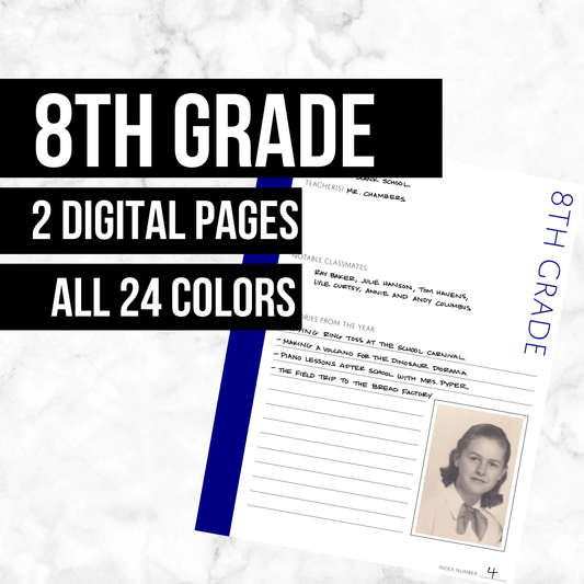 8th Grade: Printable Genealogy Form (Digital Download)