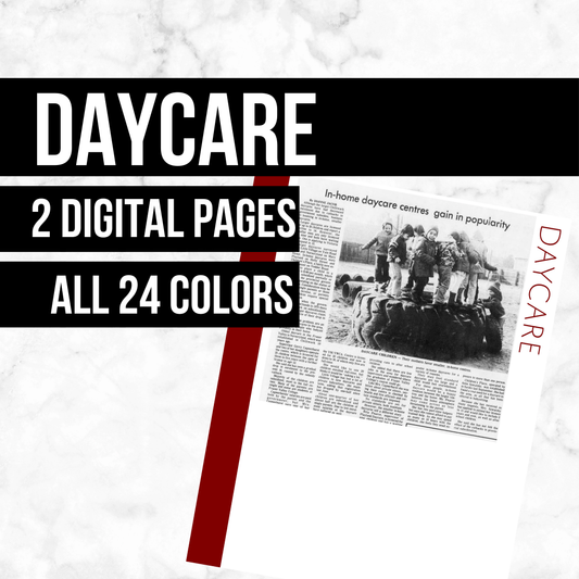 Daycare Page: Printable Genealogy Form (Digital Download)