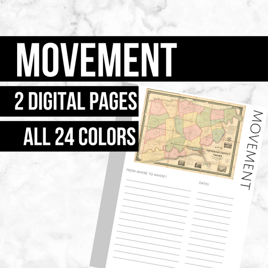 Movement (2nd Version): Printable Genealogy Form (Digital Download)