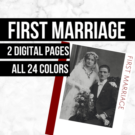 First Marriage: Printable Genealogy Form (Digital Download)