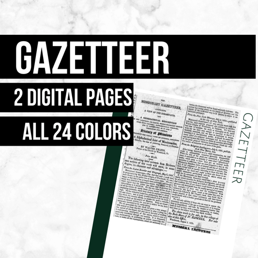 Gazetteer: Printable Genealogy Form (Digital Download)