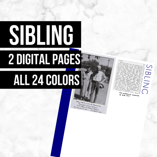 Sibling Blank Page: Printable Genealogy Form (Digital Download)