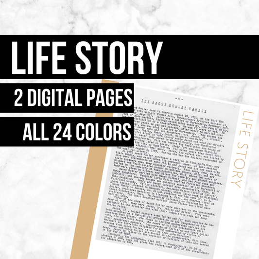 Life Story: Printable Genealogy Form (Digital Download)