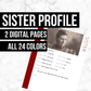 Sister Profile Page: Printable Genealogy Form (Digital Download)