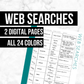 Web Searches Page: Printable Genealogy Form (Digital Download)