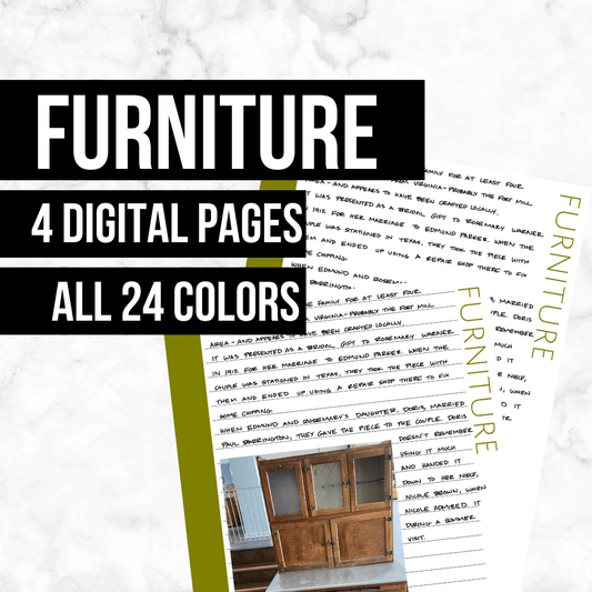 Furniture: Printable Genealogy Form (Digital Download)