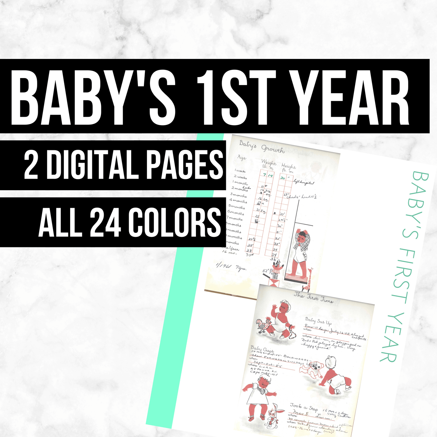 Baby's First Year: Printable Genealogy Form (Digital Download)
