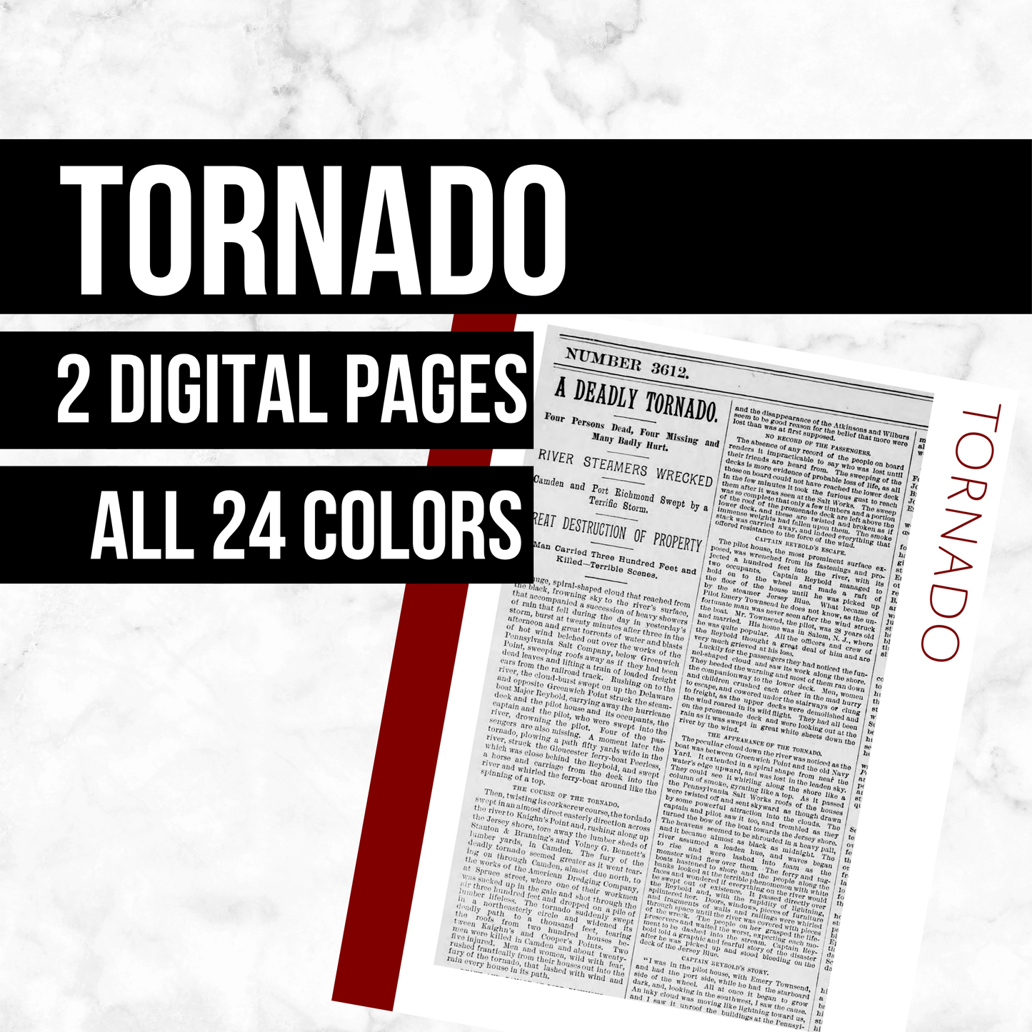 Tornado Page: Printable Genealogy Form (Digital Download)