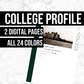 College Profile: Printable Genealogy Page (Digital Download)