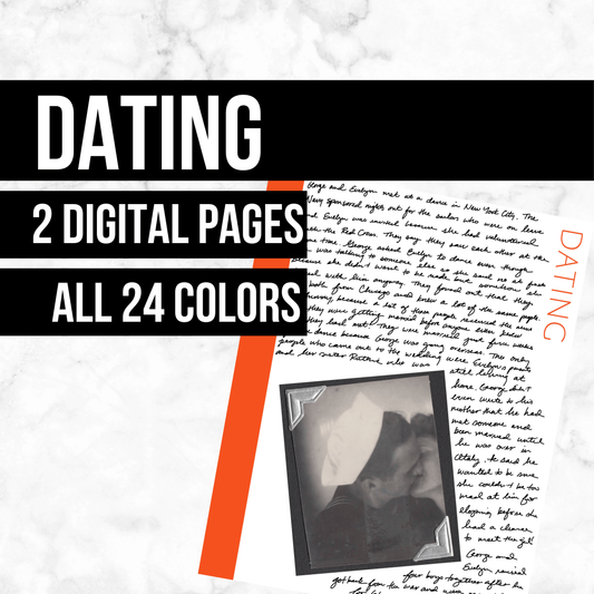 Dating Page: Printable Genealogy Form (Digital Download)