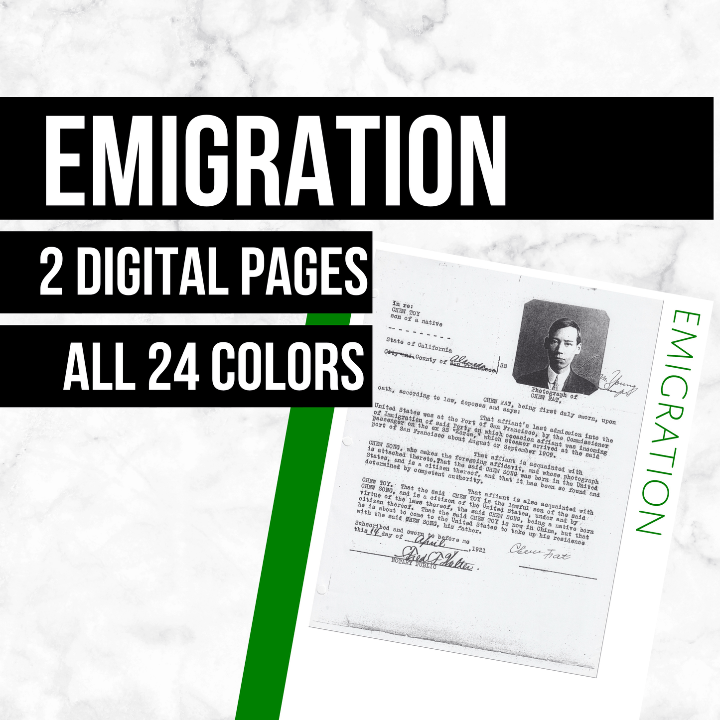 Emigration: Printable Genealogy Form (Digital Download)