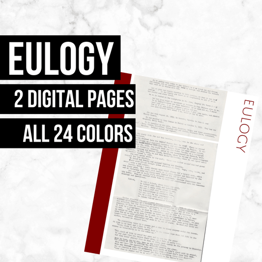 Eulogy: Printable Genealogy Form (Digital Download)