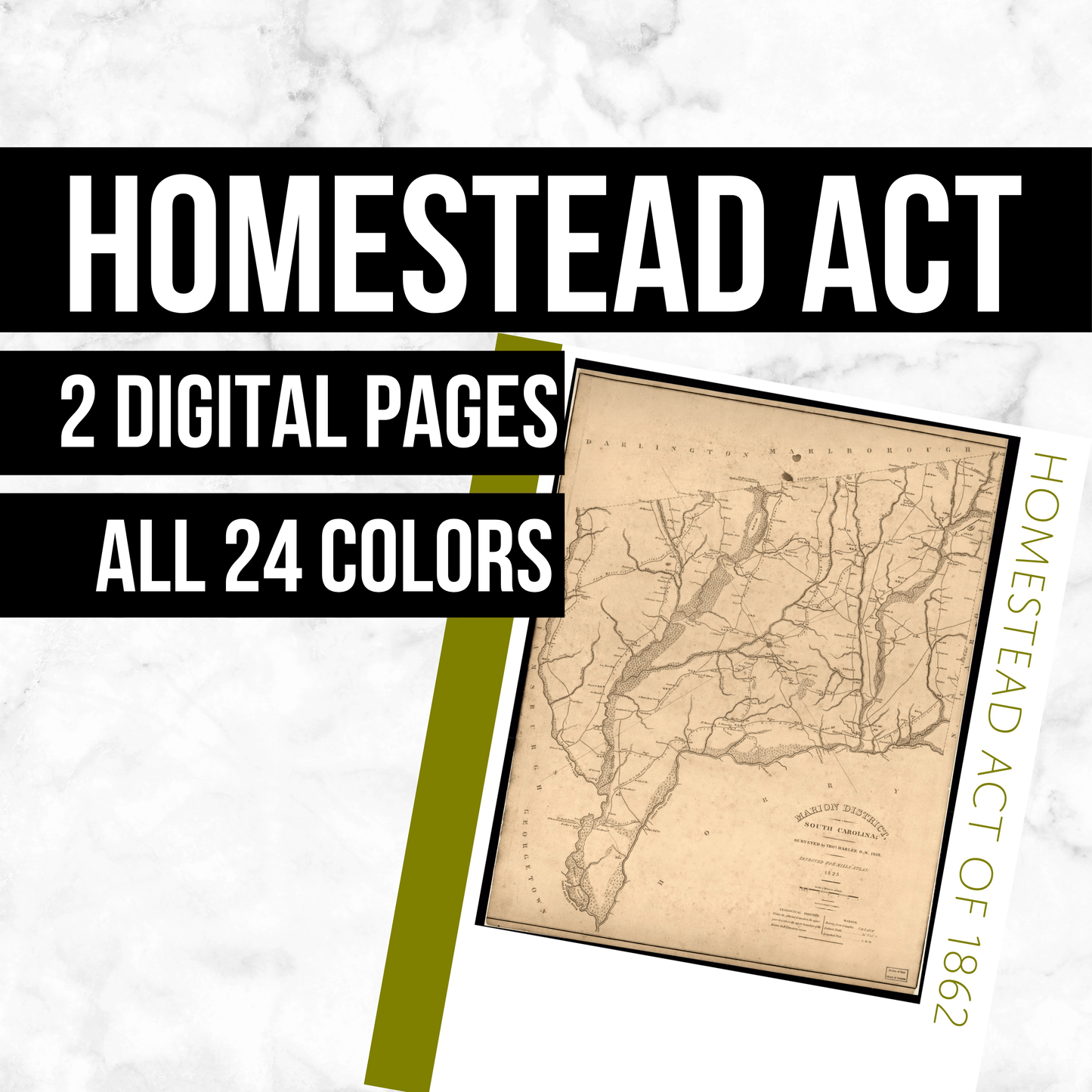Homestead Act of 1862: Printable Genealogy Form (Digital Download)
