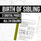 Birth of Sibling: Printable Genealogy Form (Digital Download)
