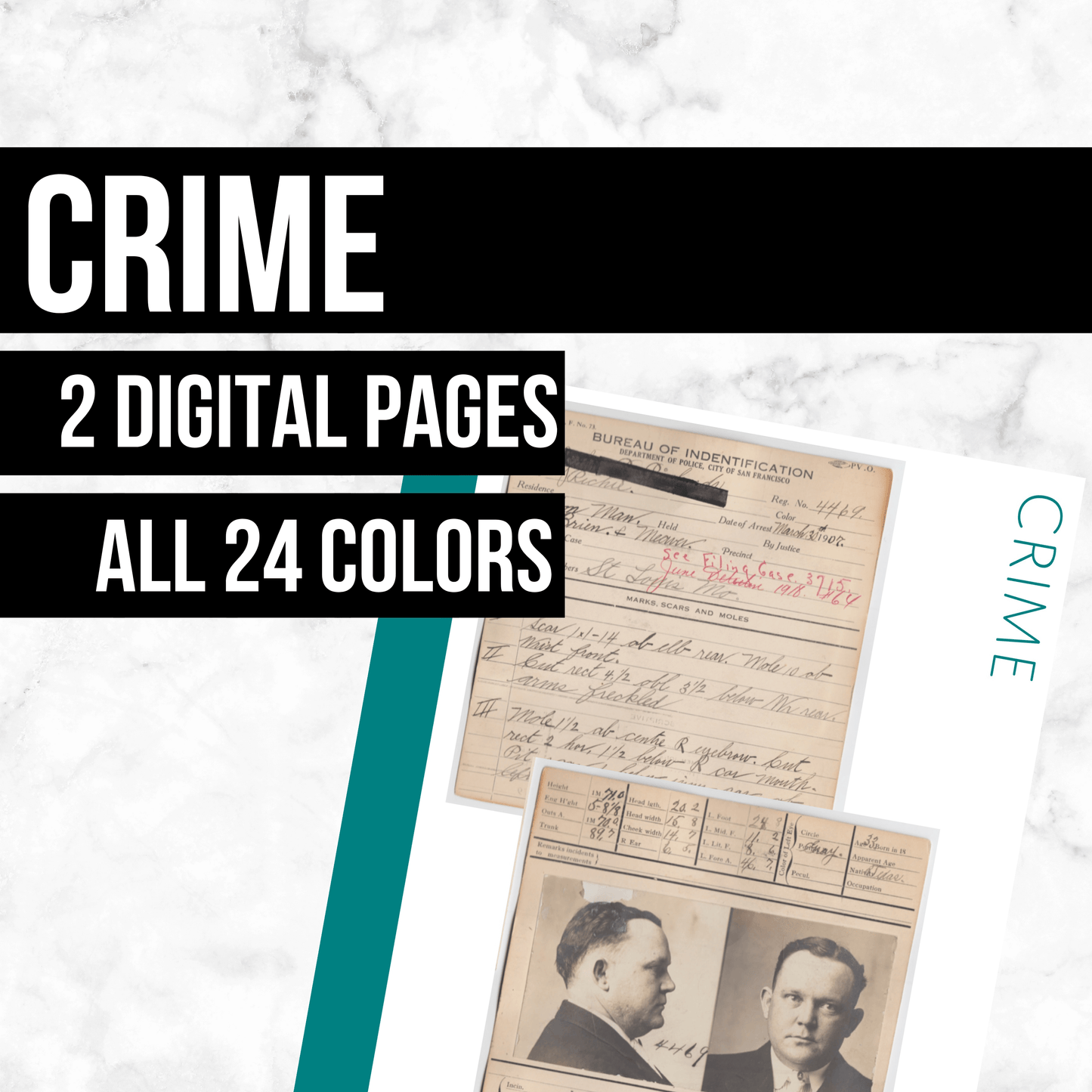 Crime: Printable Genealogy Form (Digital Download)