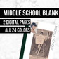 Middle School Blank: Printable Genealogy Page (Digital Download)