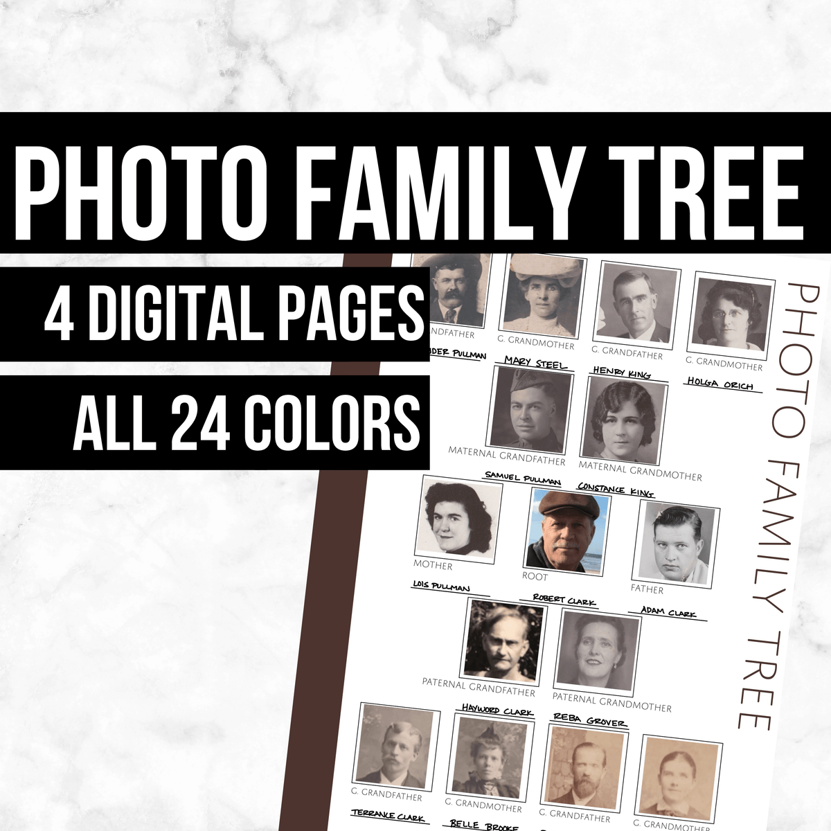 Photo Family Tree Bundle: Printable Ancestry Form for Genealogy (Digit - Family  Tree Notebooks