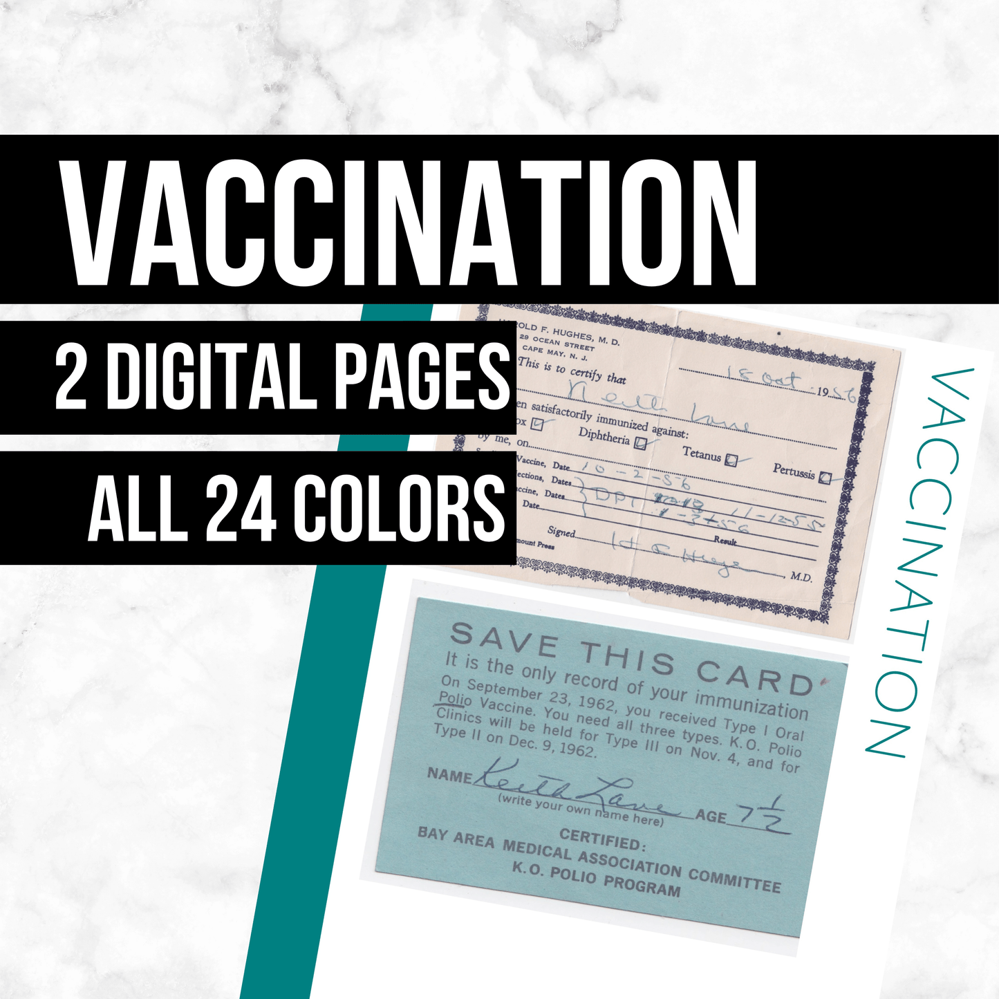 Vaccination: Printable Genealogy Forms (Digital Download)