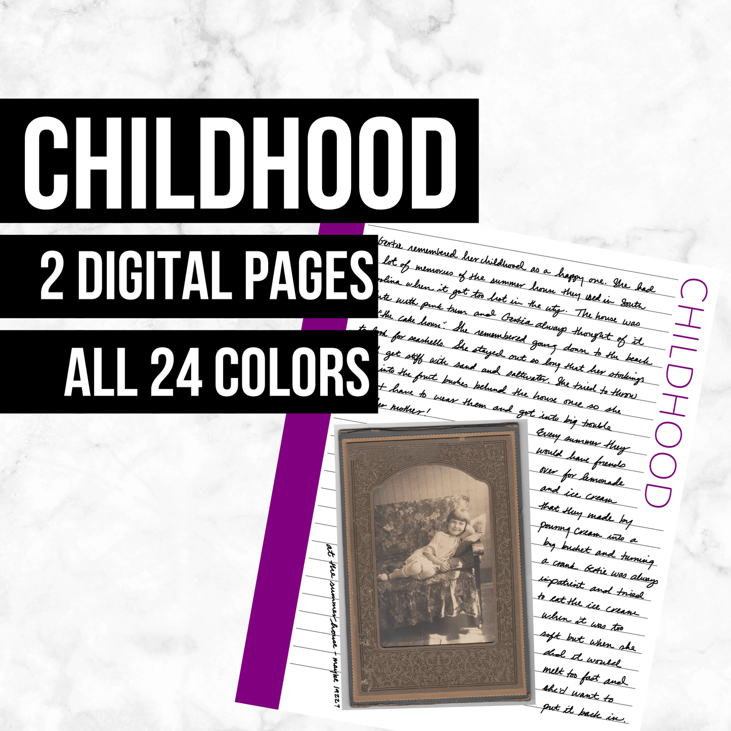 Childhood Pages: Printable Genealogy Form (Digital Download)