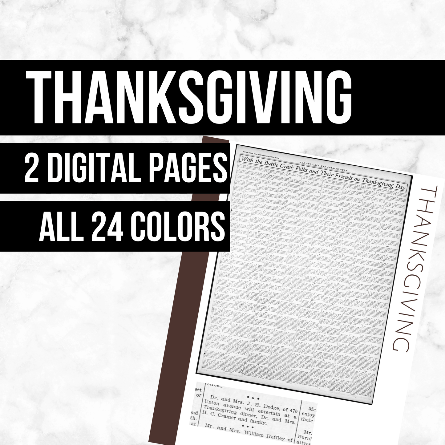 Thanksgiving: Printable Genealogy Form (Digital Download)