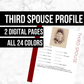Third Spouse Profile Page: Printable Genealogy Form (Digital Download)