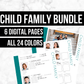Child Family Bundle: Printable Genealogy Forms (Digital Download)