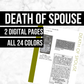 Death of Spouse: Printable Genealogy Form (Digital Download)