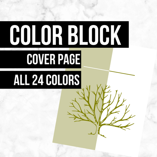 Color Block Cover Page: Printable Genealogy Form (Digital Download)