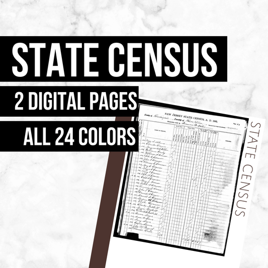 State Census Page: Printable Genealogy Form (Digital Download)