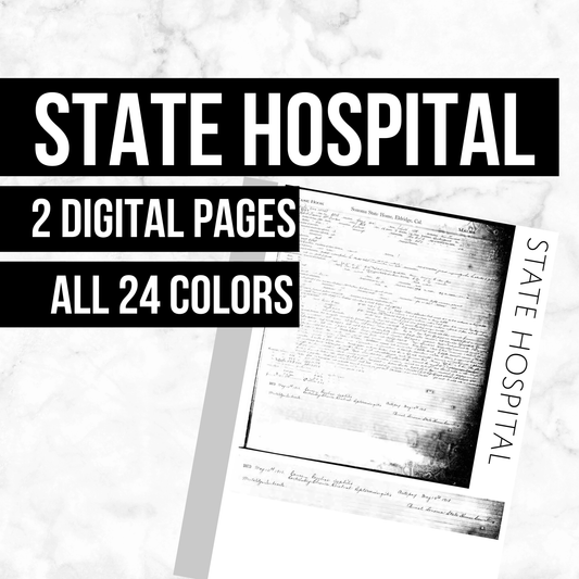 State Hospital Page: Printable Genealogy Form (Digital Download)