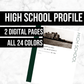 High School Profile: Printable Genealogy Page (Digital Download)