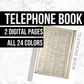 Telephone Book: Printable Genealogy Page (Digital Download)