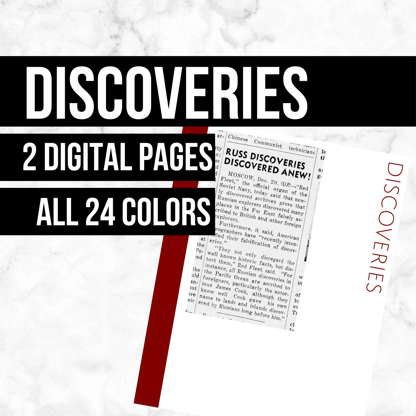 Discoveries Page: Printable Genealogy Form (Digital Download)