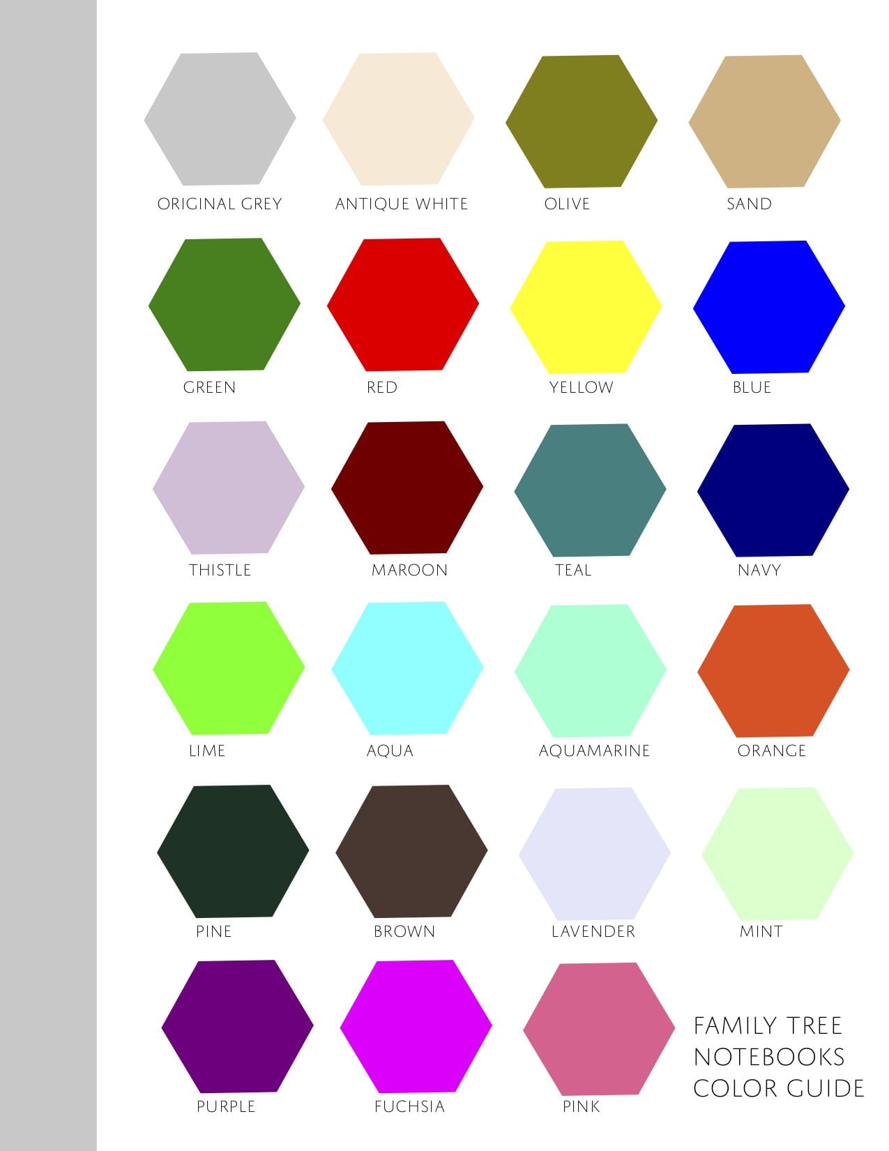 Family Tree Notebooks Color Guide (PDF)