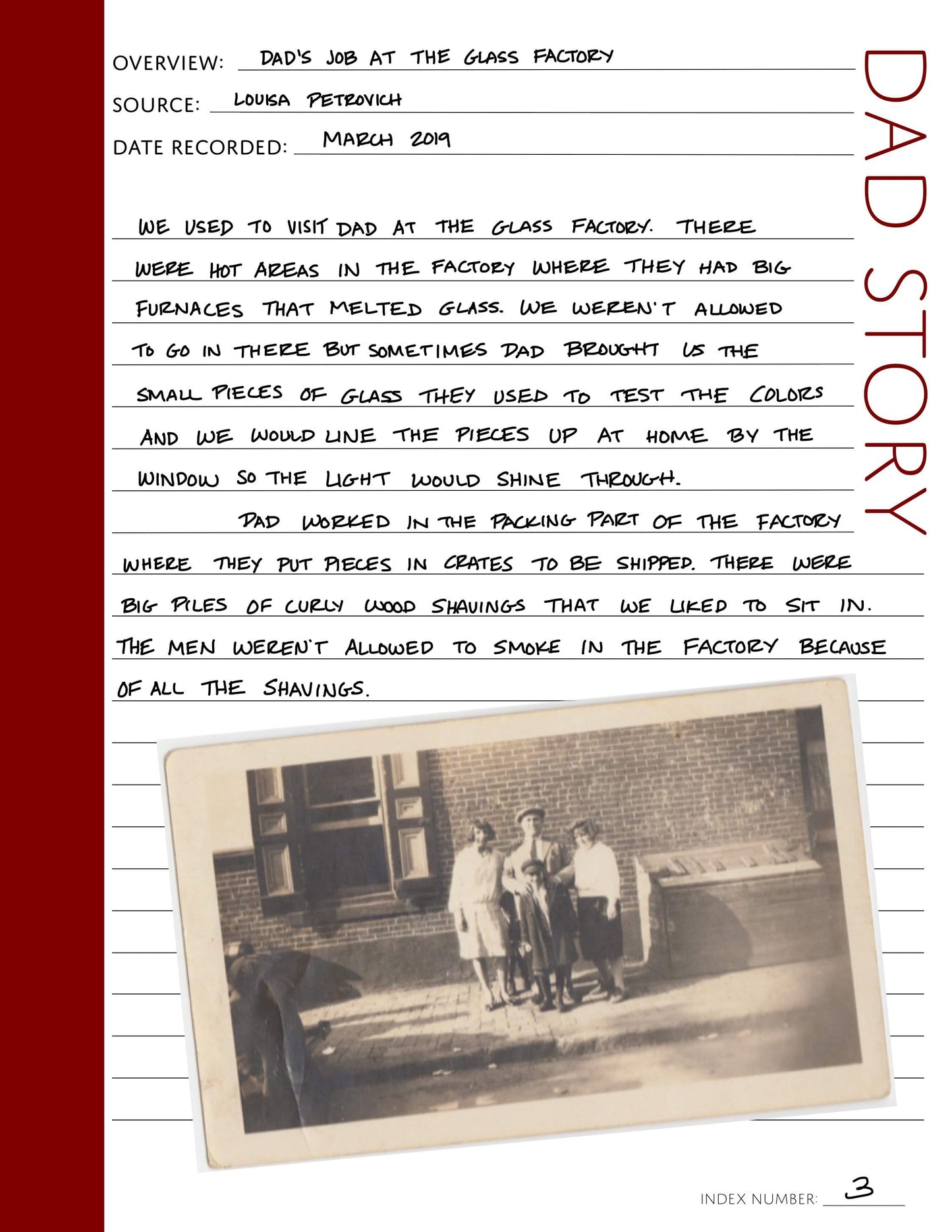 Dad Story Pages: Printable Genealogy Form (Digital Download)