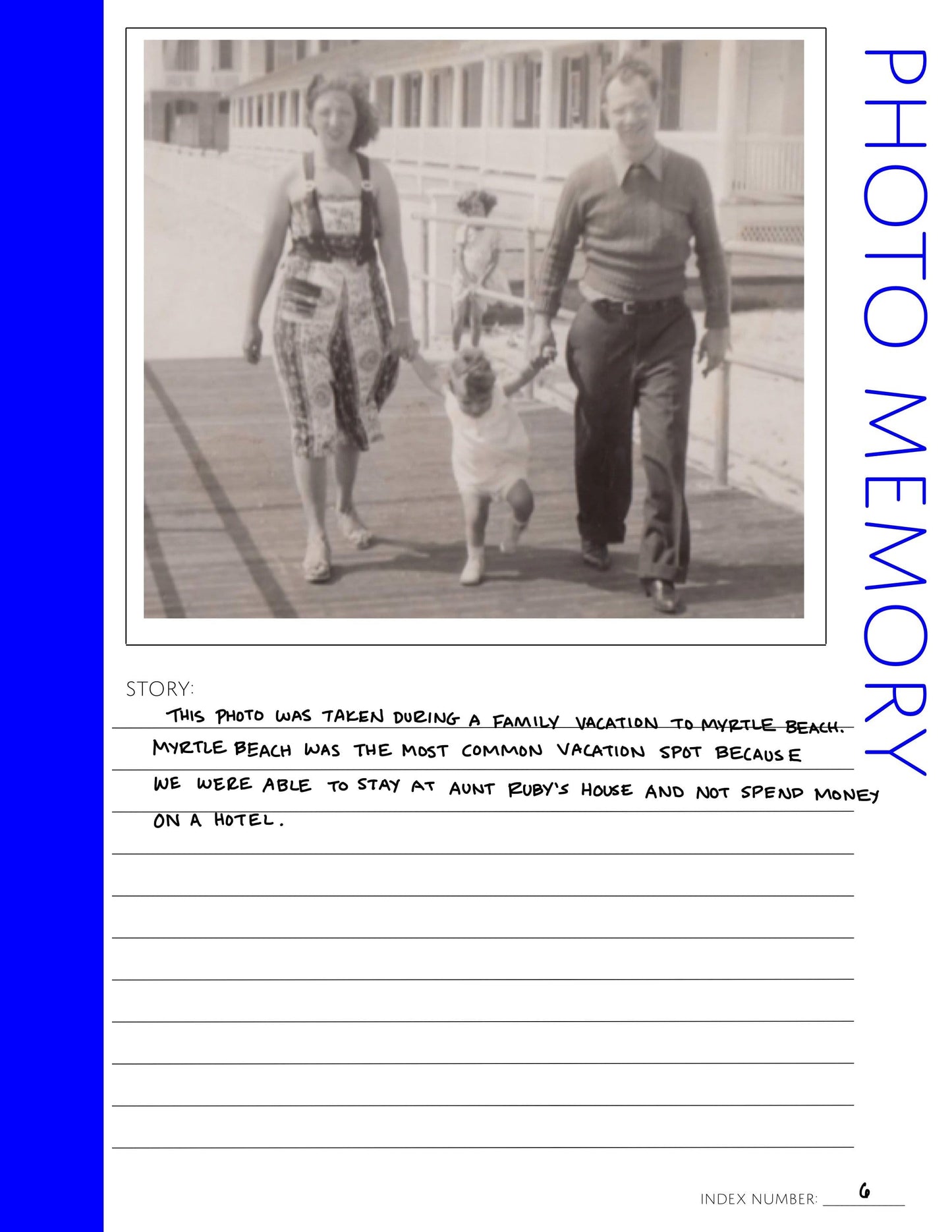 Photo Memory Pages: Printable Genealogy Form (Digital Download)