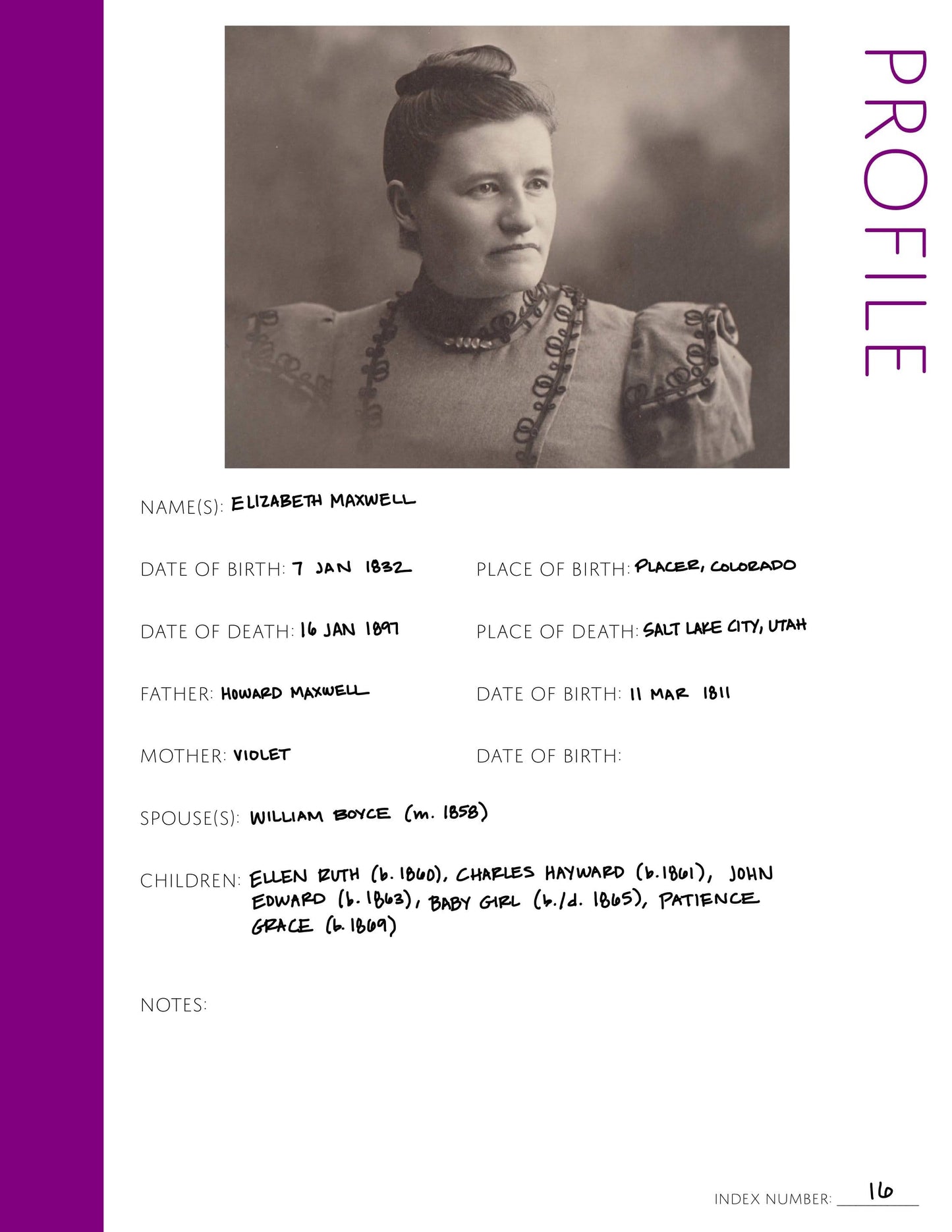 Profile: Printable Genealogy Form (Digital Download)