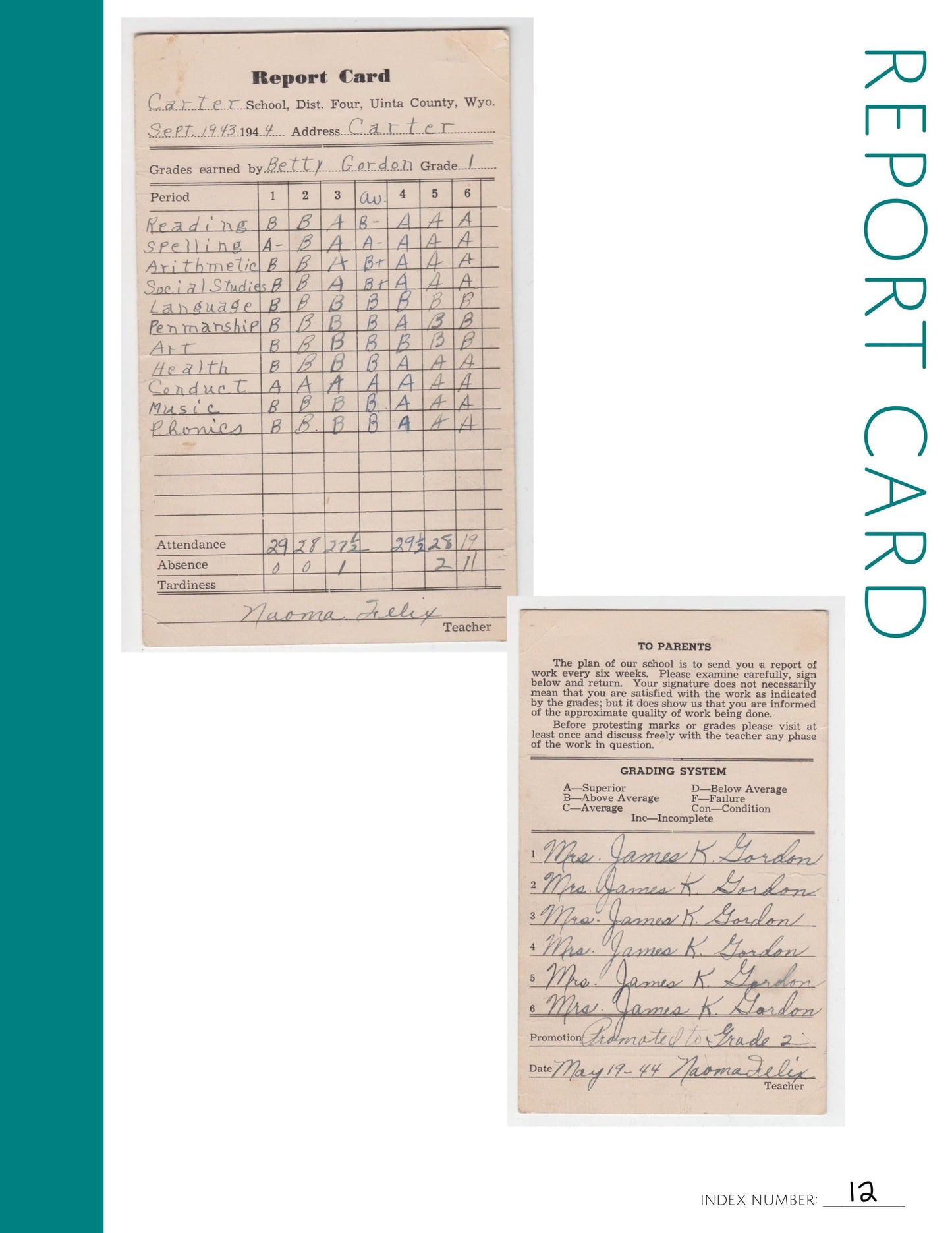 Report Card: Printable Genealogy Form (Digital Download)