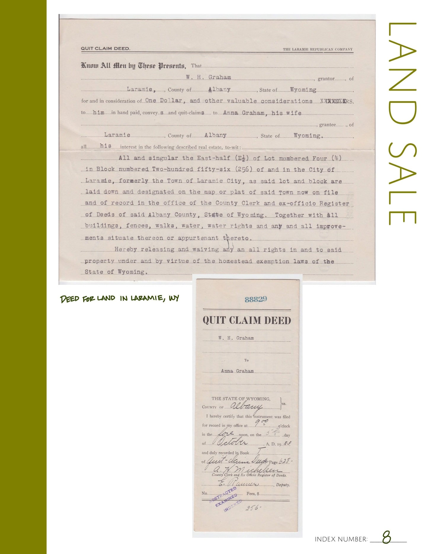Land Sale: Printable Genealogy Form (Digital Download)