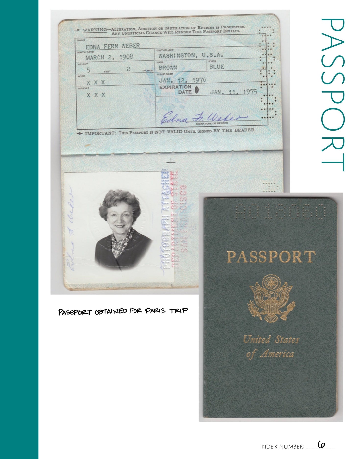Passport Page: Printable Genealogy Form (Digital Download)