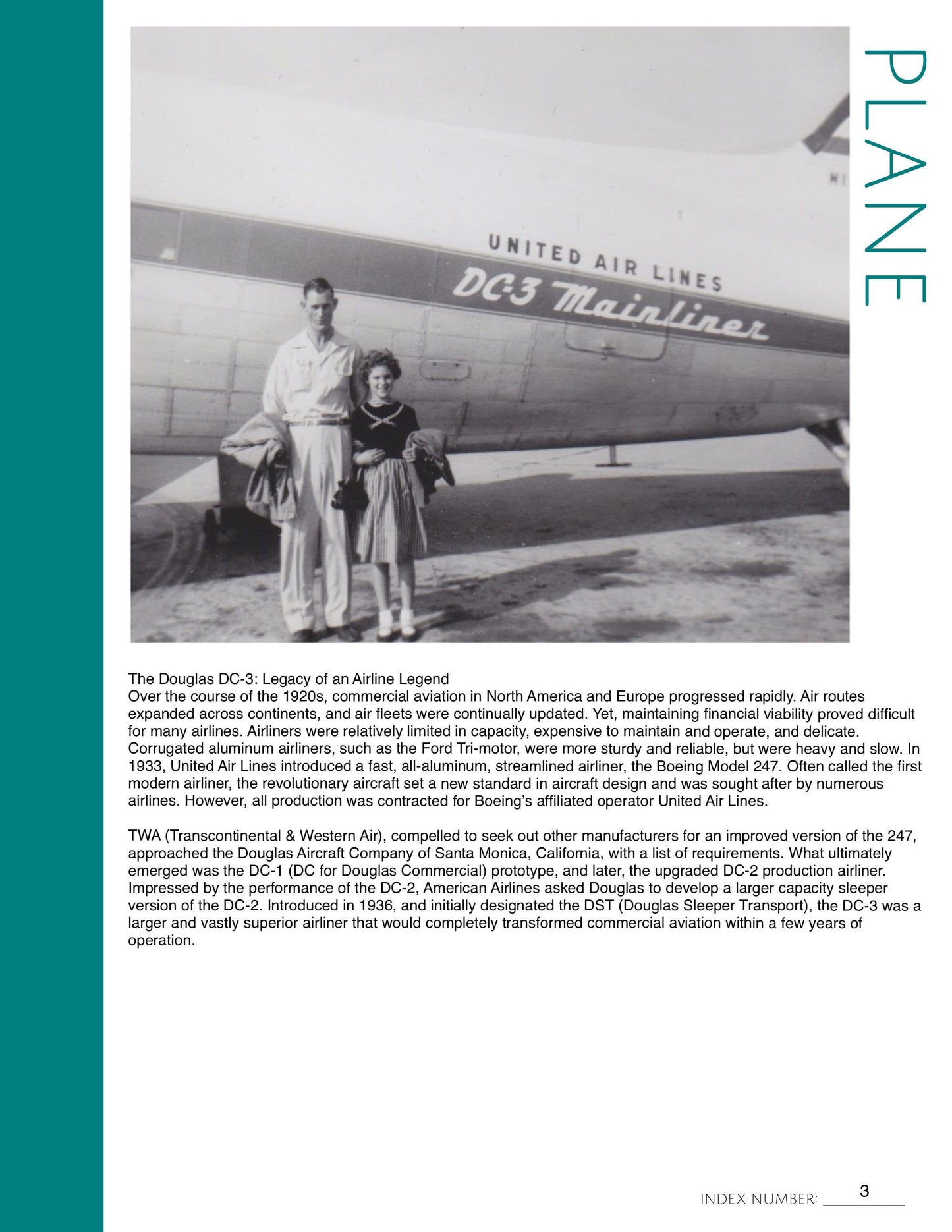 Plane Page: Printable Genealogy Form (Digital Download)