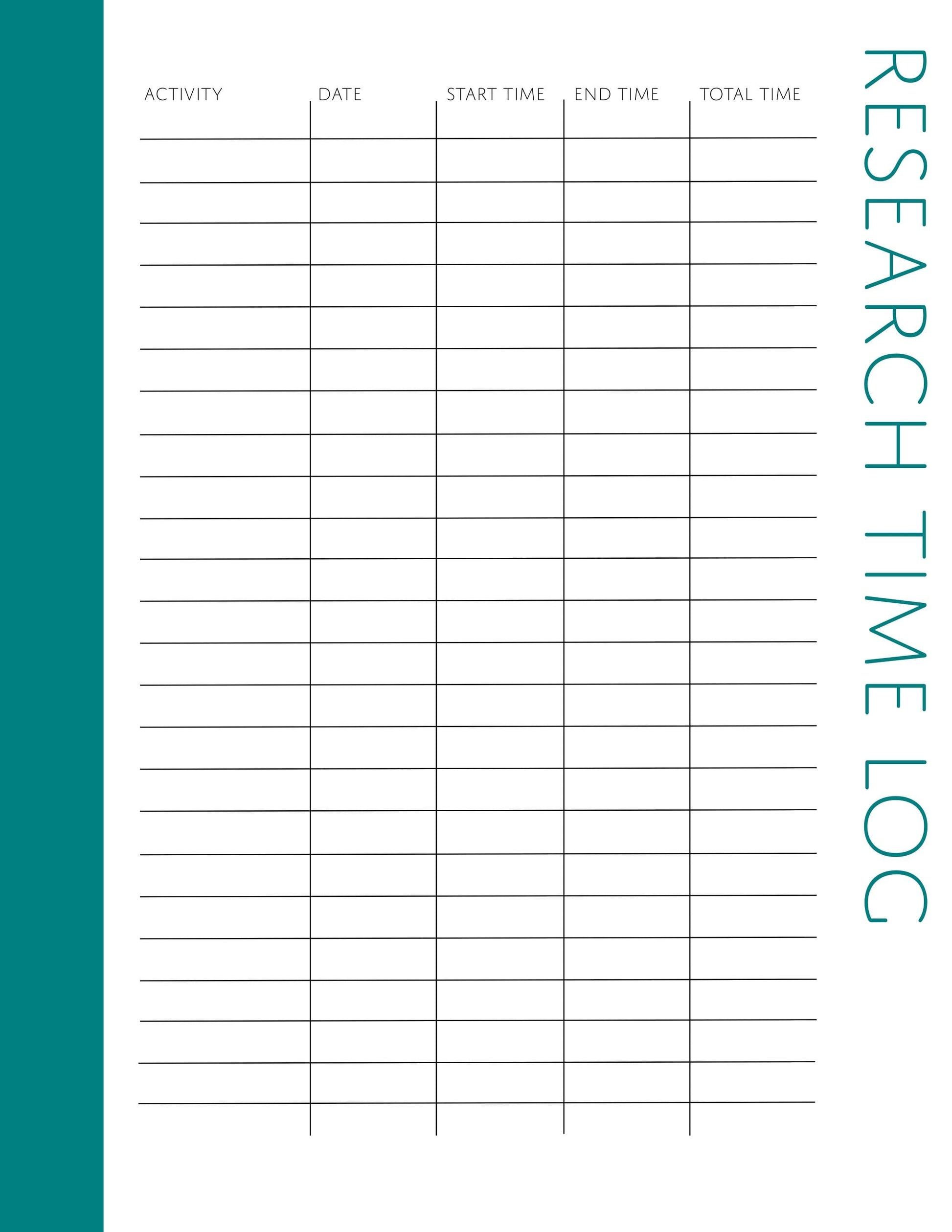 research log bundle: printable genealogy forms (digital download