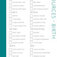 Birth Sources Checklist: Printable Genealogy Form (Digital Download)