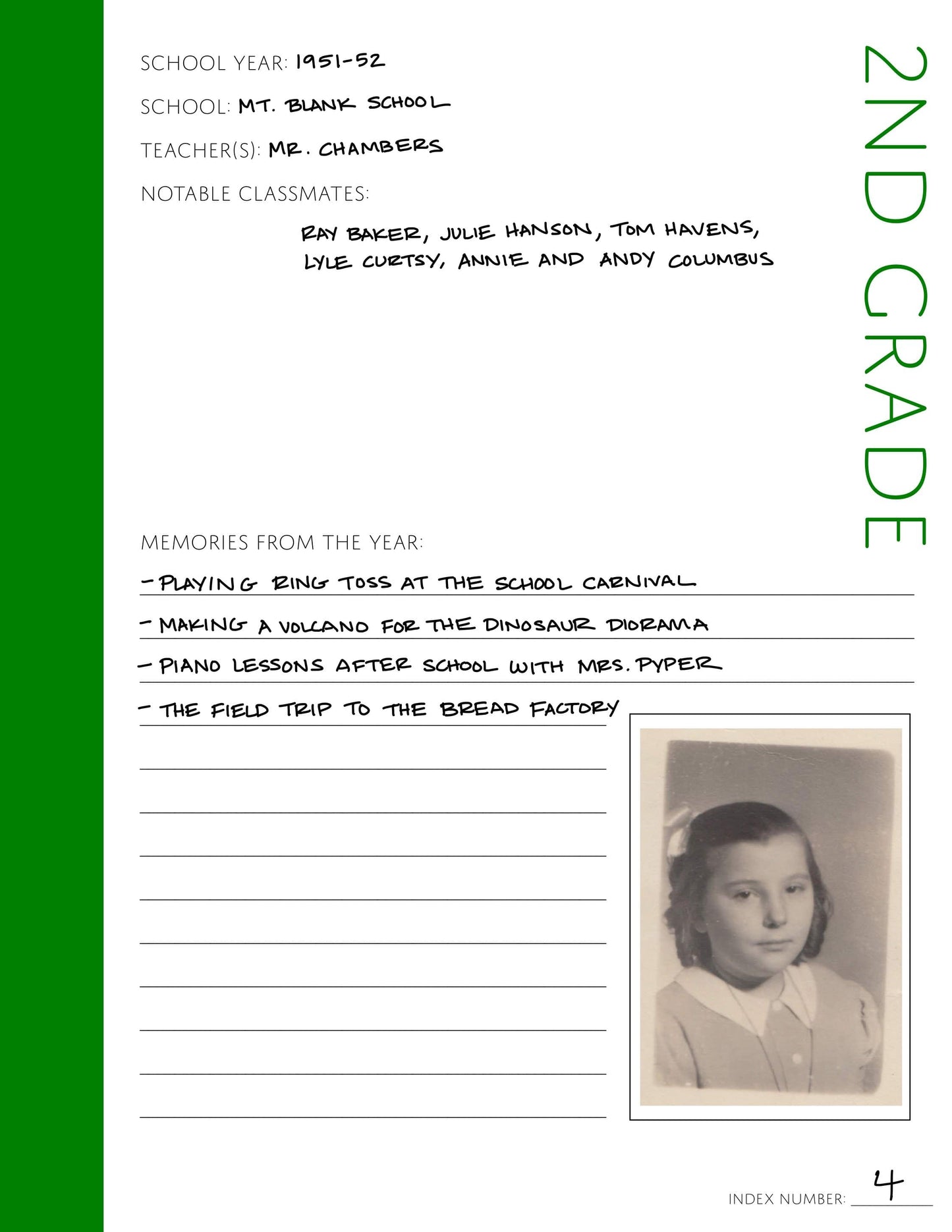 2nd Grade: Printable Genealogy Form (Digital Download)