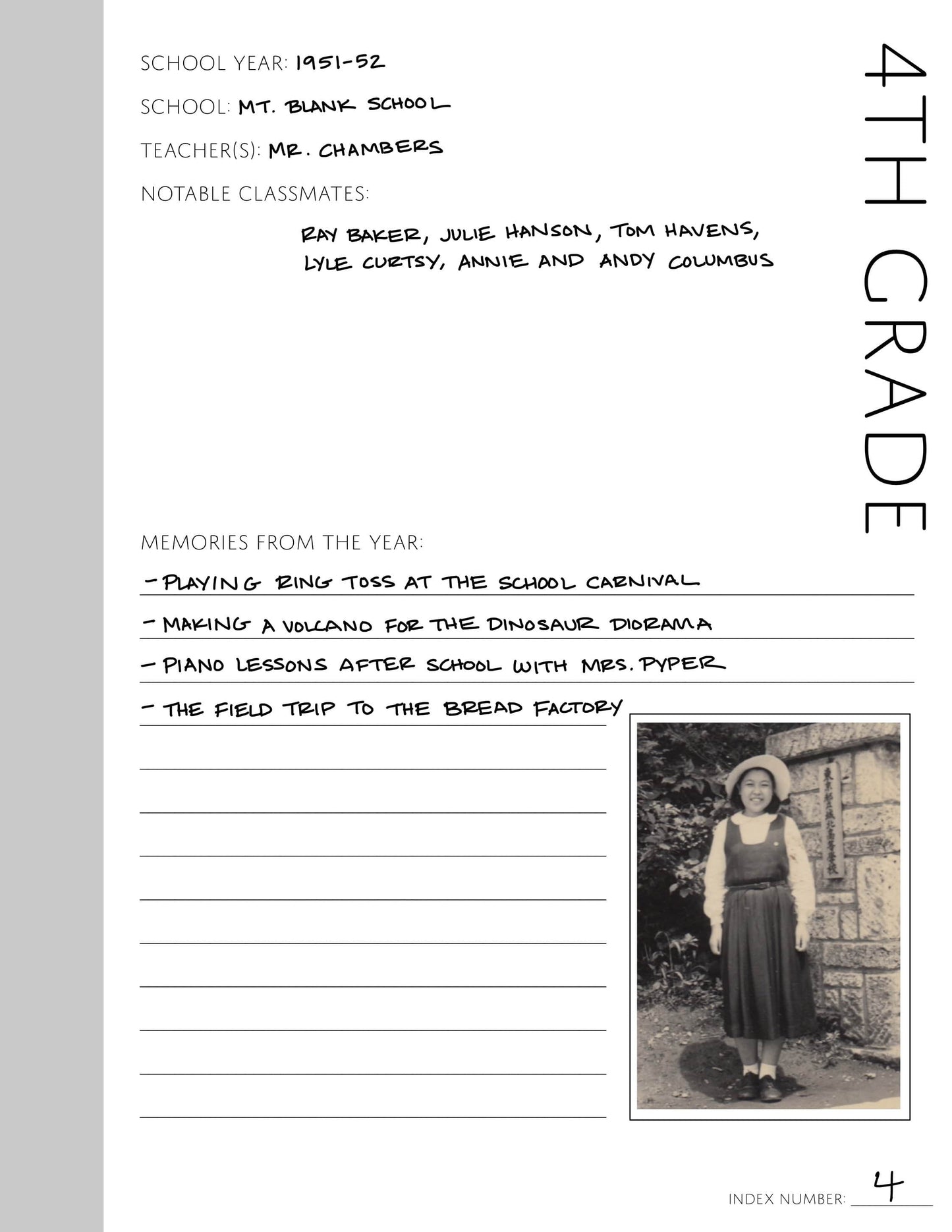 4th Grade: Printable Genealogy Form (Digital Download)