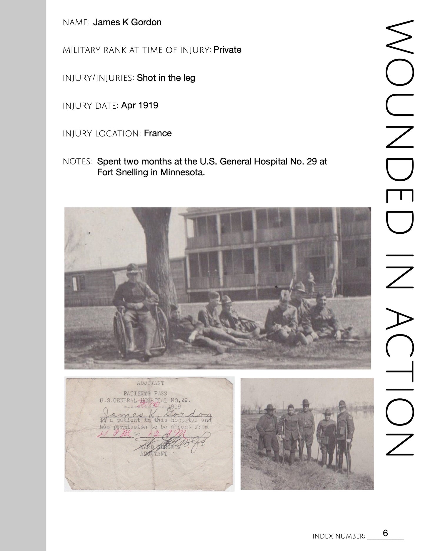 Wounded in Action: Printable Genealogy Form (Digital Download)