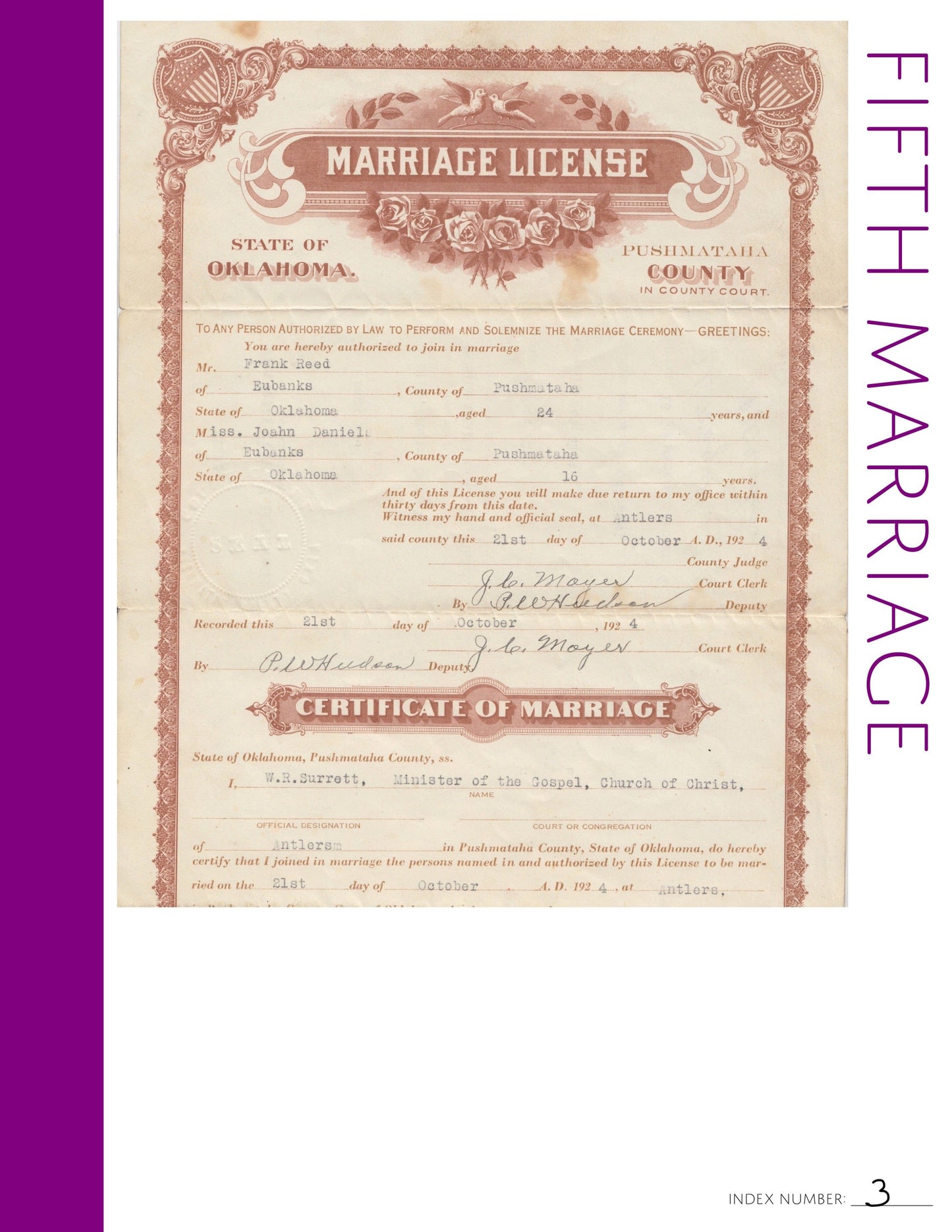 Fifth Marriage: Printable Genealogy Form (Digital Download)
